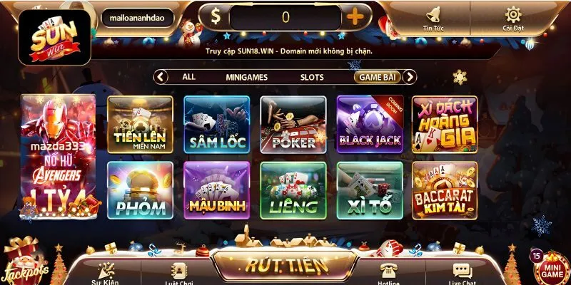 Kho game bài Sunwin hấp dẫn và đa dạng